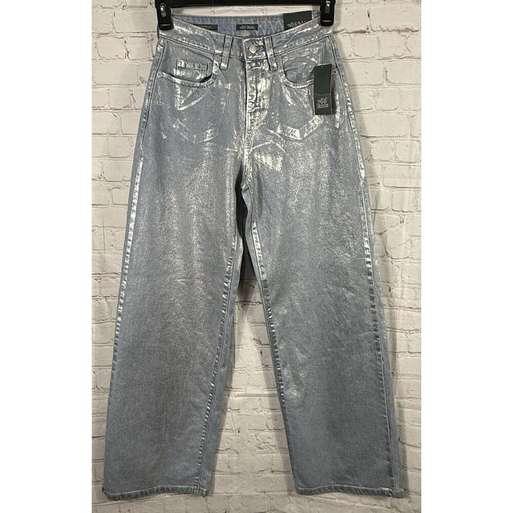 Women's Wild Fable High-Rise Baggy Jeans Blue Metallic Size‎ 0 NWT